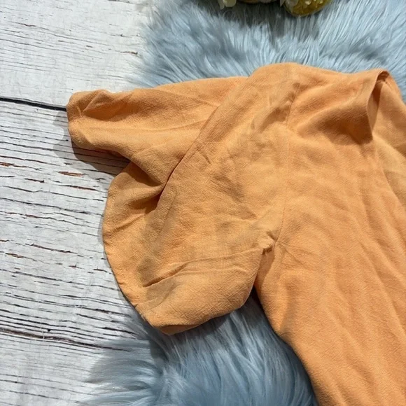 Lulus Tie Front Cutout Orange Midi Dress sz S - Picture 3 of 11